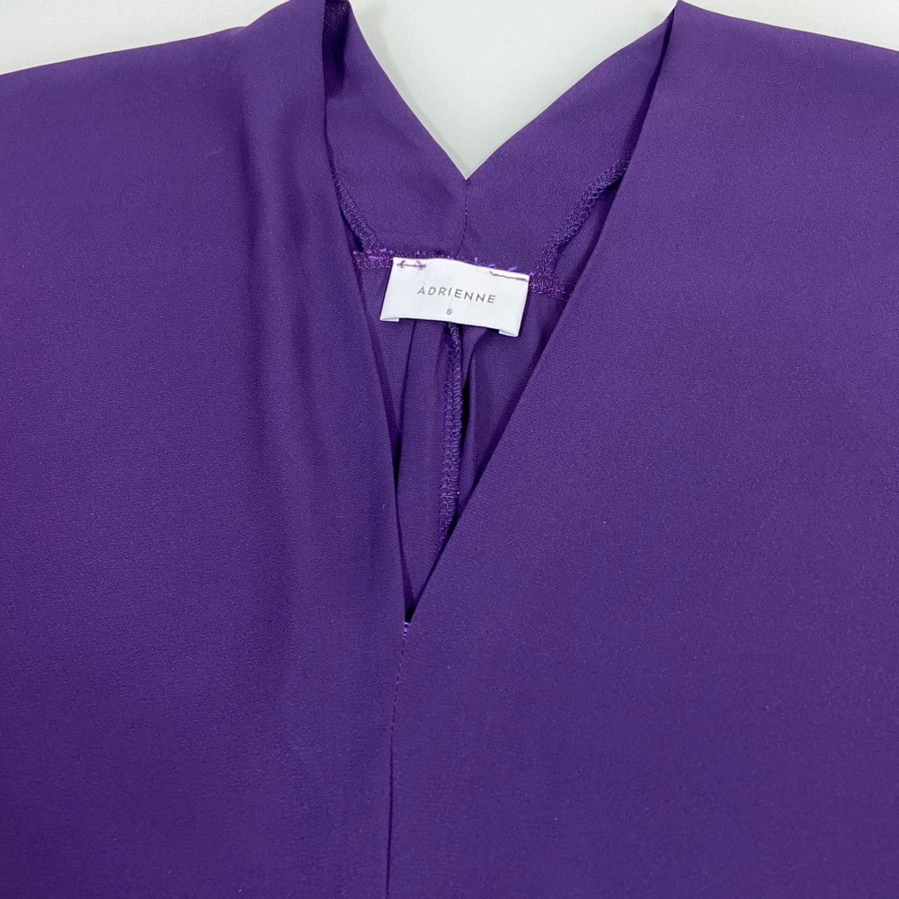 Adrienne Women S‎ Purple V-Neck Dolman Sleeve Blouse Excellent Oversized Tunic